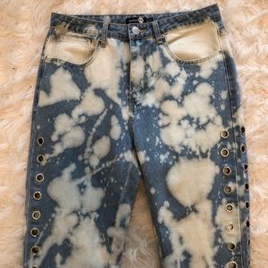 Boohoo Custom Bleach Designed Denim